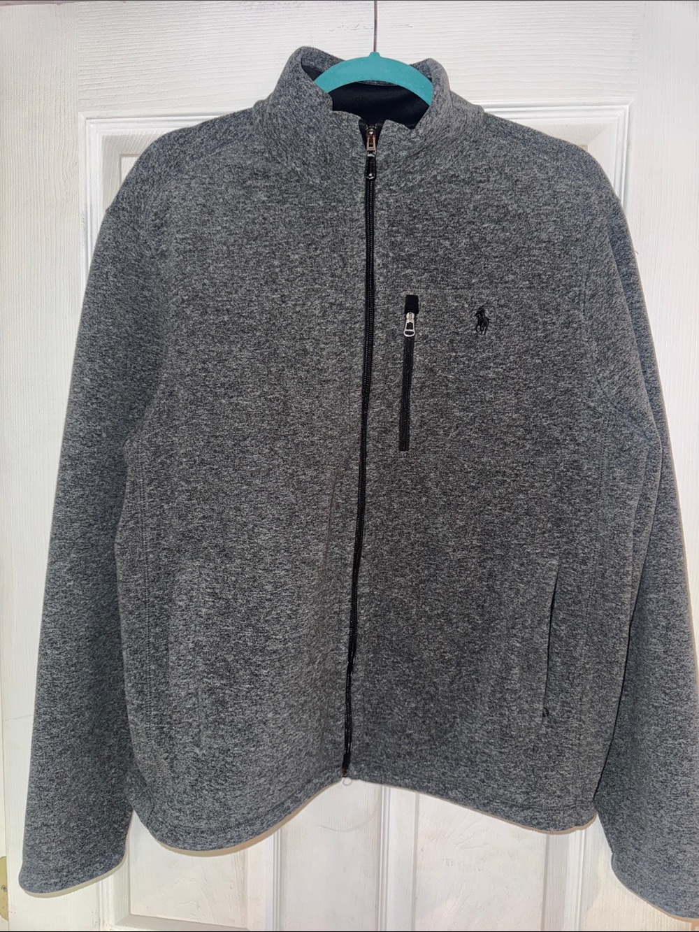 Ralph Lauren charcoal gray full-zip fleece jacket